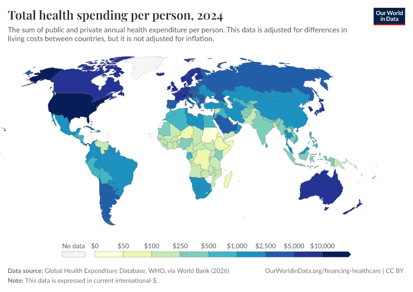 A thumbnail of the "Total health spending per person" chart