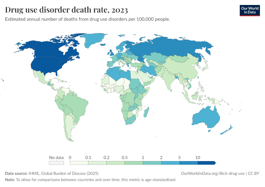 A thumbnail of the "Drug use disorder death rate" chart