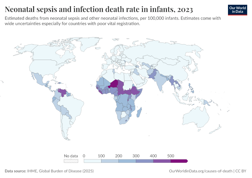 A thumbnail of the "Neonatal sepsis and infection death rate in infants" chart