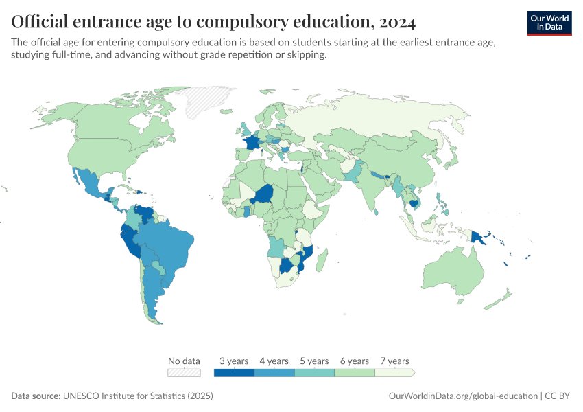 A thumbnail of the "Official entrance age to compulsory education" chart