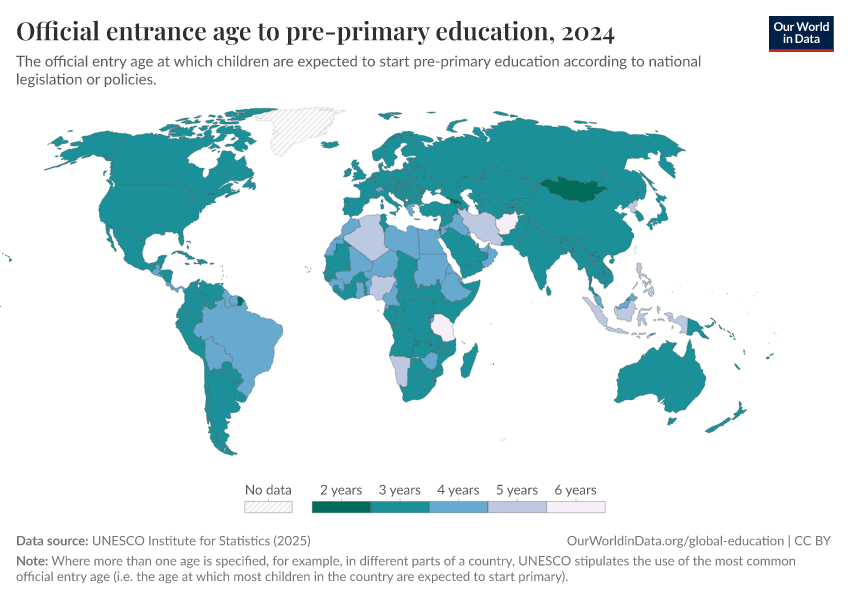 A thumbnail of the "Official entrance age to pre-primary education" chart