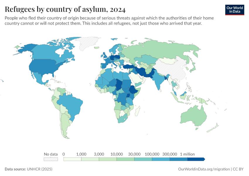 A thumbnail of the "Refugees by country of asylum" chart